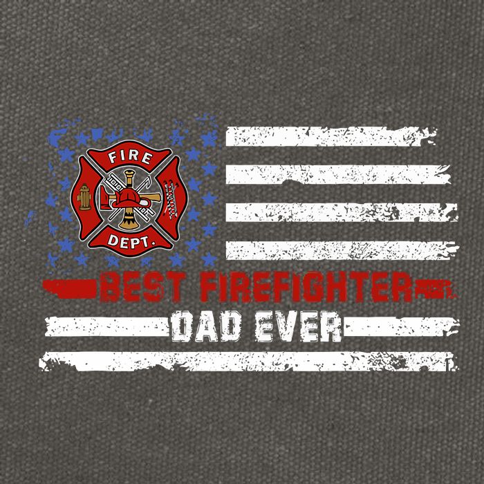 Fireman Best Firefighter Dad Ever American Flag Cotton Canvas Backpack
