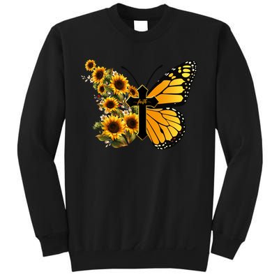 Floral Butterfly Faith Cross Sweatshirt