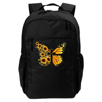 Floral Butterfly Faith Cross Daily Commute Backpack