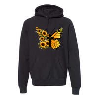 Floral Butterfly Faith Cross Premium Hoodie