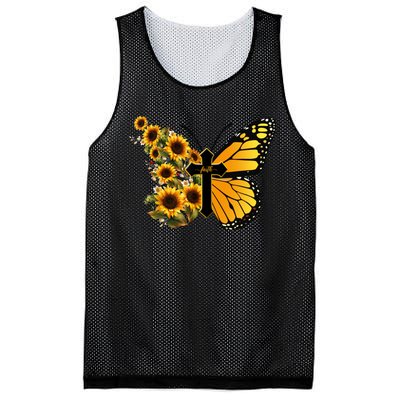 Floral Butterfly Faith Cross Mesh Reversible Basketball Jersey Tank