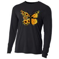 Floral Butterfly Faith Cross Cooling Performance Long Sleeve Crew