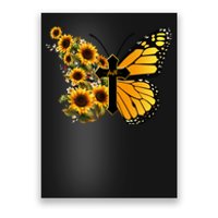 Floral Butterfly Faith Cross Poster