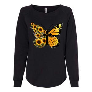 Floral Butterfly Faith Cross Womens California Wash Sweatshirt