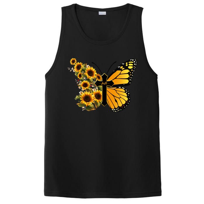 Floral Butterfly Faith Cross PosiCharge Competitor Tank