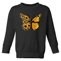 Floral Butterfly Faith Cross Toddler Sweatshirt