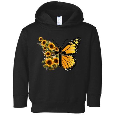 Floral Butterfly Faith Cross Toddler Hoodie