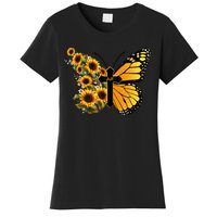 Floral Butterfly Faith Cross Women's T-Shirt