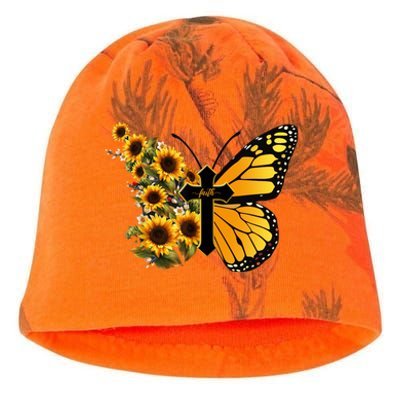 Floral Butterfly Faith Cross Kati - Camo Knit Beanie