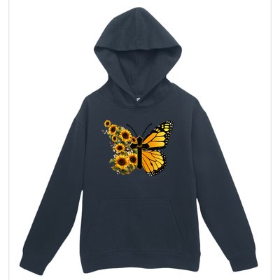 Floral Butterfly Faith Cross Urban Pullover Hoodie