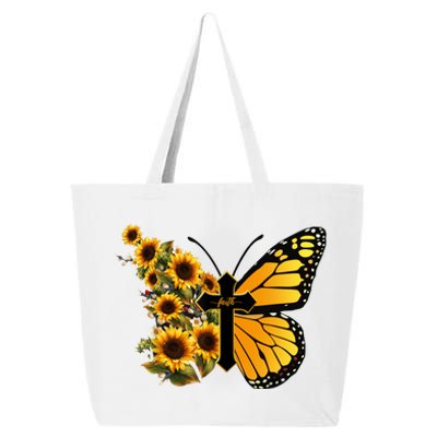 Floral Butterfly Faith Cross 25L Jumbo Tote