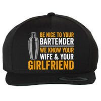 Funny Bartender Wool Snapback Cap