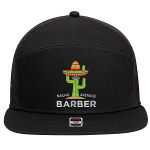 Funny Barber 7 Panel Mesh Trucker Snapback Hat