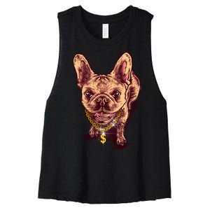 French Bulldog Women's Racerback Cropped Tank