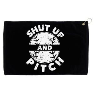 Funny Baseball Fan Love Shut Up And Pitch Grommeted Golf Towel