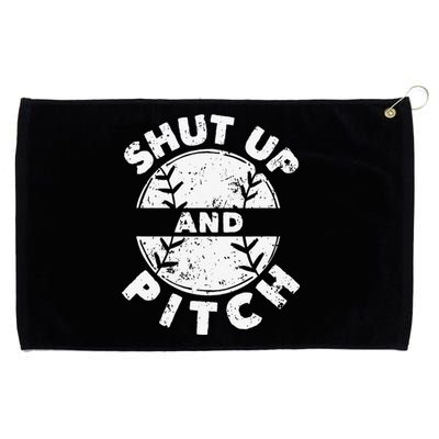 Funny Baseball Fan Love Shut Up And Pitch Grommeted Golf Towel