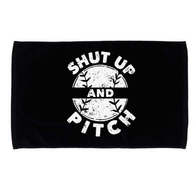 Funny Baseball Fan Love Shut Up And Pitch Microfiber Hand Towel