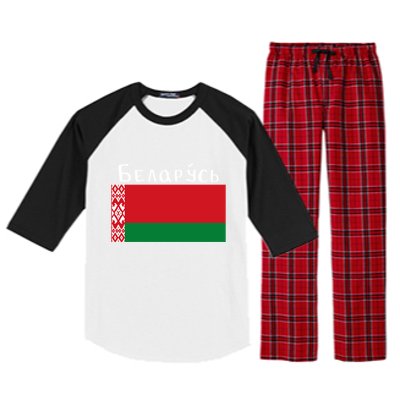 Flag Belarus Freedom Liberty Country Design Gift Raglan Sleeve Pajama Set