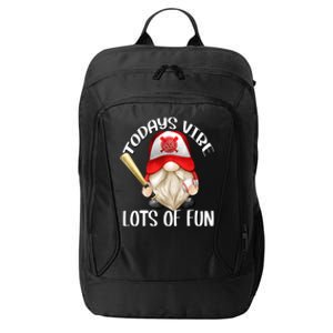 Funny Baseball Family Quote For Mom And Dad Red Baseball Gnome Cool Gift City Backpack