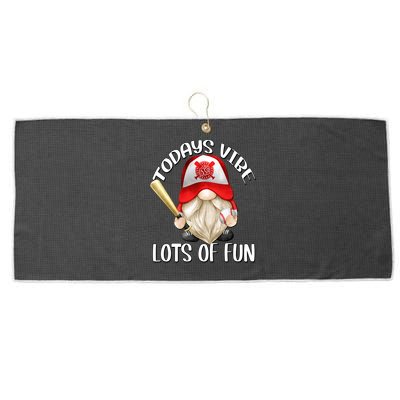 Funny Baseball Family Quote For Mom And Dad Red Baseball Gnome Cool Gift Large Microfiber Waffle Golf Towel