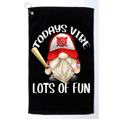 Funny Baseball Family Quote For Mom And Dad Red Baseball Gnome Cool Gift Platinum Collection Golf Towel