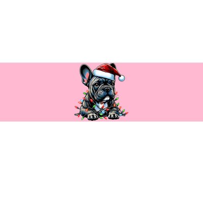 French Bulldog Frenchie Christmas Hat Xmas Bumper Sticker