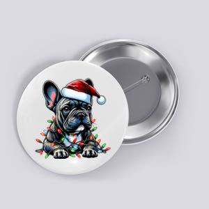 French Bulldog Frenchie Christmas Hat Xmas Button