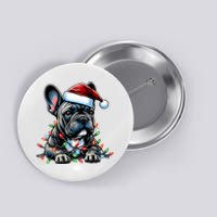 French Bulldog Frenchie Christmas Hat Xmas Button