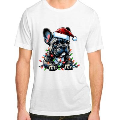 French Bulldog Frenchie Christmas Hat Xmas Adult ChromaSoft Performance T-Shirt