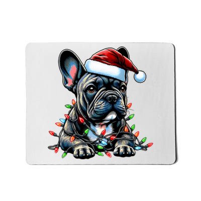 French Bulldog Frenchie Christmas Hat Xmas Mousepad