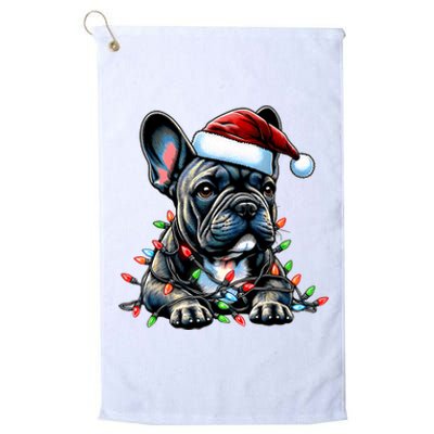 French Bulldog Frenchie Christmas Hat Xmas Platinum Collection Golf Towel