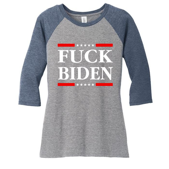 Fuck Biden Women's Tri-Blend 3/4-Sleeve Raglan Shirt