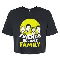 Friends Become Family Sayings Relatives Sarcastic Reunion Bella+Canvas Jersey Crop Tee