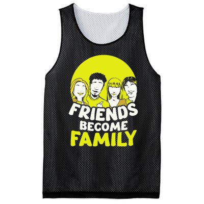 Friends Become Family Sayings Relatives Sarcastic Reunion Mesh Reversible Basketball Jersey Tank