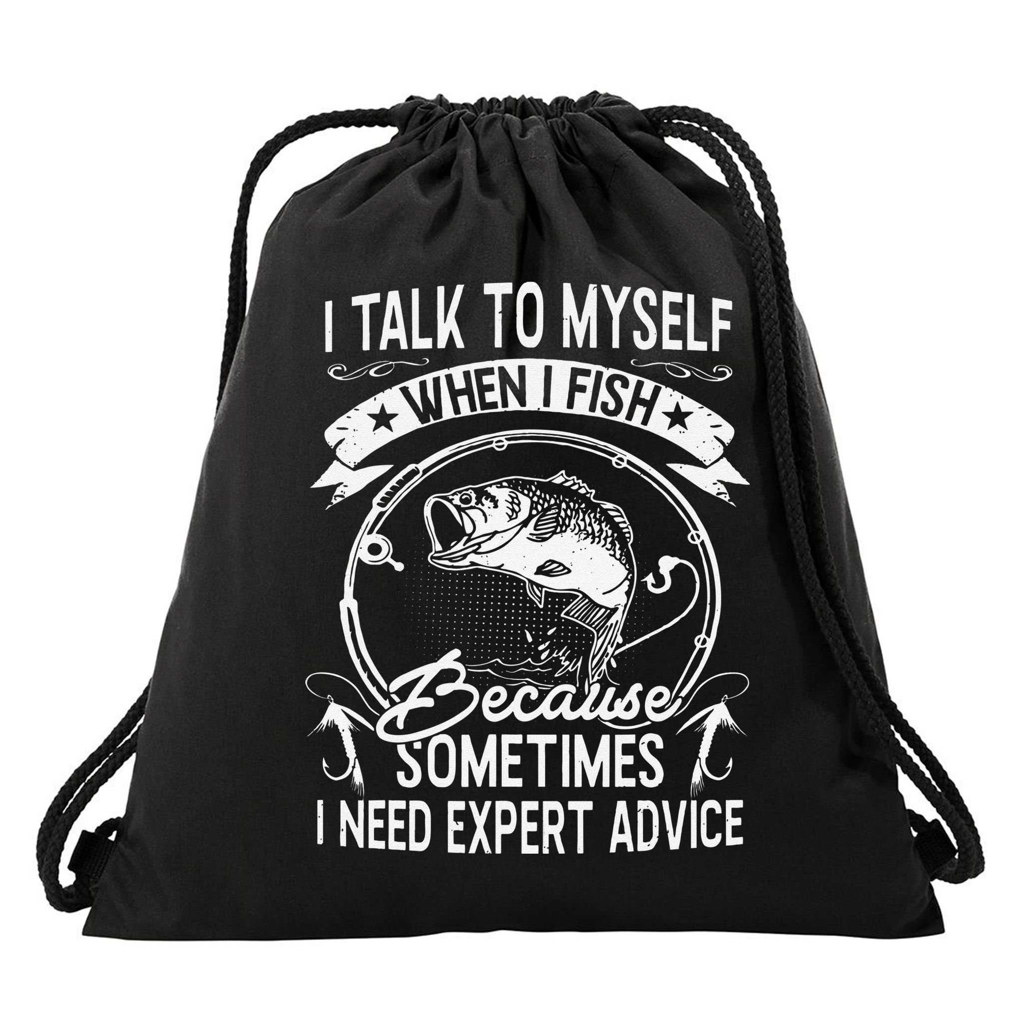 Funny Bass Fishing Quote Fishing Adult Humor Quote Drawstring Bag