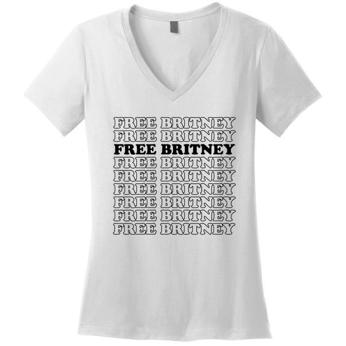 Free Britney #Freebritney Women's V-Neck T-Shirt