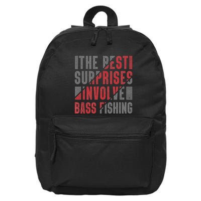 Funny Bass Fishing Lover Angler Catch And Release 16 in Basic Backpack