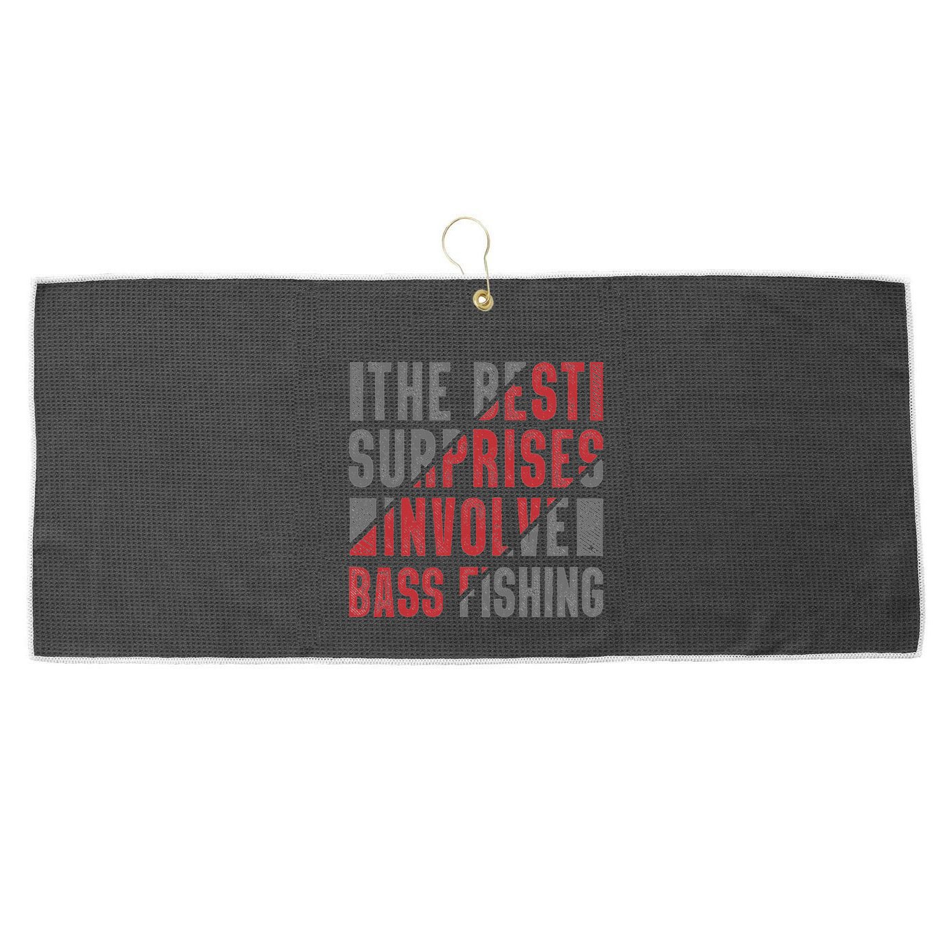 Funny Bass Fishing Lover Angler Catch And Release Large Microfiber Waffle Golf Towel