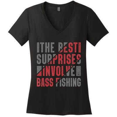 Funny Bass Fishing Lover Angler Catch And Release Women's V-Neck T-Shirt