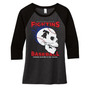 Fightins Baseball Women's Tri-Blend 3/4-Sleeve Raglan Shirt