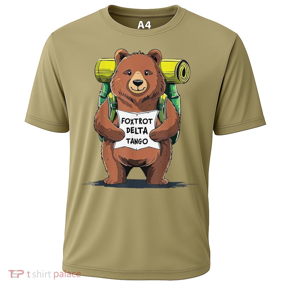 Funny Bear Foxtrots Deltas Tangos Cooling Performance Crew T-Shirt