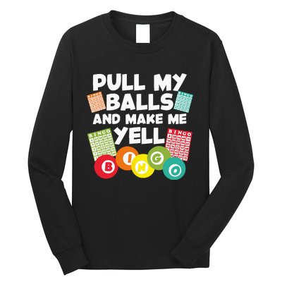 Funny Bingo For Men Women Lucky Bingo Lover Caller Gambling Long Sleeve Shirt