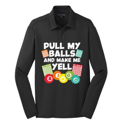 Funny Bingo For Men Women Lucky Bingo Lover Caller Gambling Silk Touch Performance Long Sleeve Polo