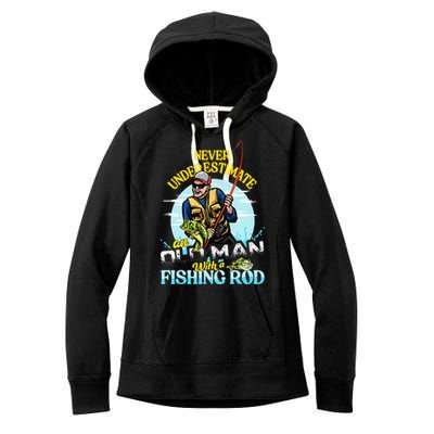 Funny Bass Fishing Birthday Tee Father's Day Old Man Women's Fleece Hoodie