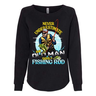 Funny Bass Fishing Birthday Tee Father's Day Old Man Womens California Wash Sweatshirt