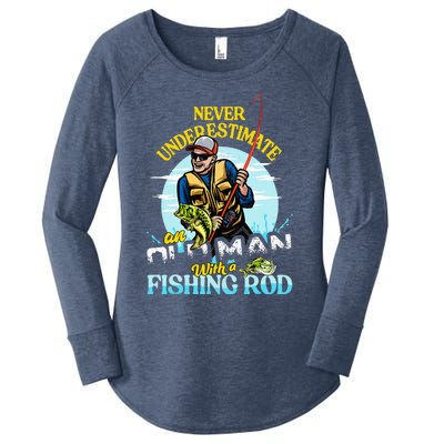 Funny Bass Fishing Birthday Tee Father's Day Old Man Women's Perfect Tri Tunic Long Sleeve Shirt