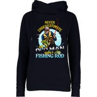 Funny Bass Fishing Birthday Tee Father's Day Old Man Womens Funnel Neck Pullover Hood