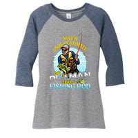 Funny Bass Fishing Birthday Tee Father's Day Old Man Women's Tri-Blend 3/4-Sleeve Raglan Shirt