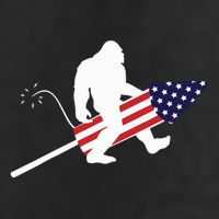 Men  Bigfoot Fireworks 4th of July American Flag US Adult Drive Performance Visor