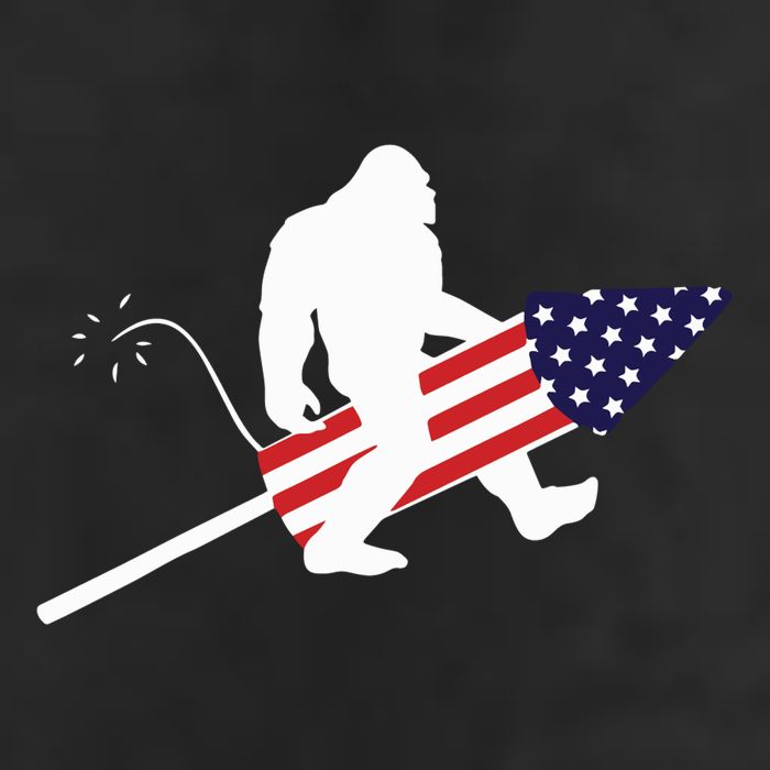 Men  Bigfoot Fireworks 4th of July American Flag US Adult Drive Performance Visor